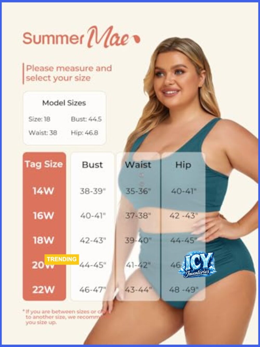 Plus Size Ribbed Bikini Set High Waist Tummy Control Swimwear - Picture 6 of 7
